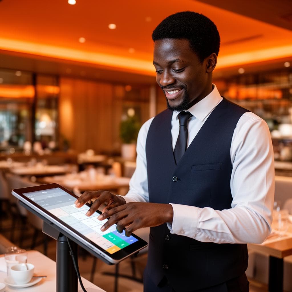 Waiter using BiteBliz POS